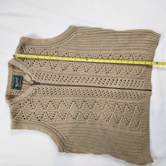 Woolrich Beige Knit Zip Up Vest - Picture 4 of 8